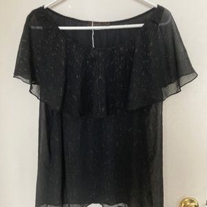 The Limited, black sheer top, XL